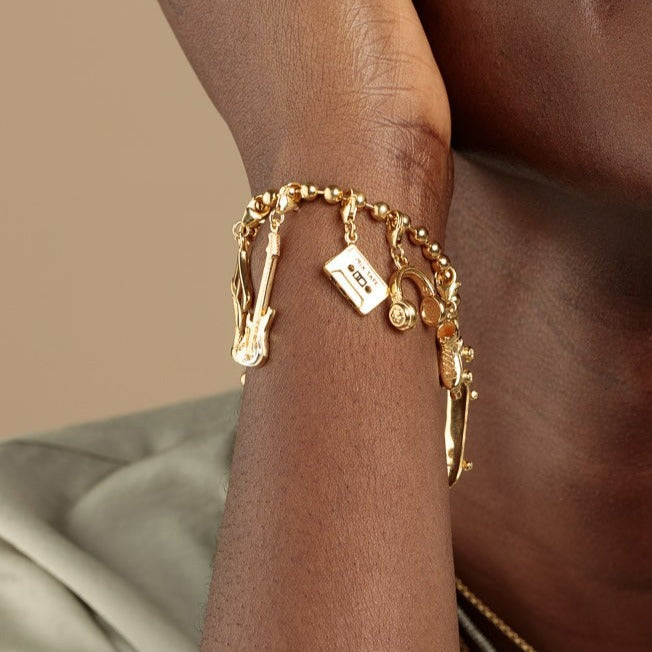 18ct Gold Plated Sterling Silver Cassette Tape Charm