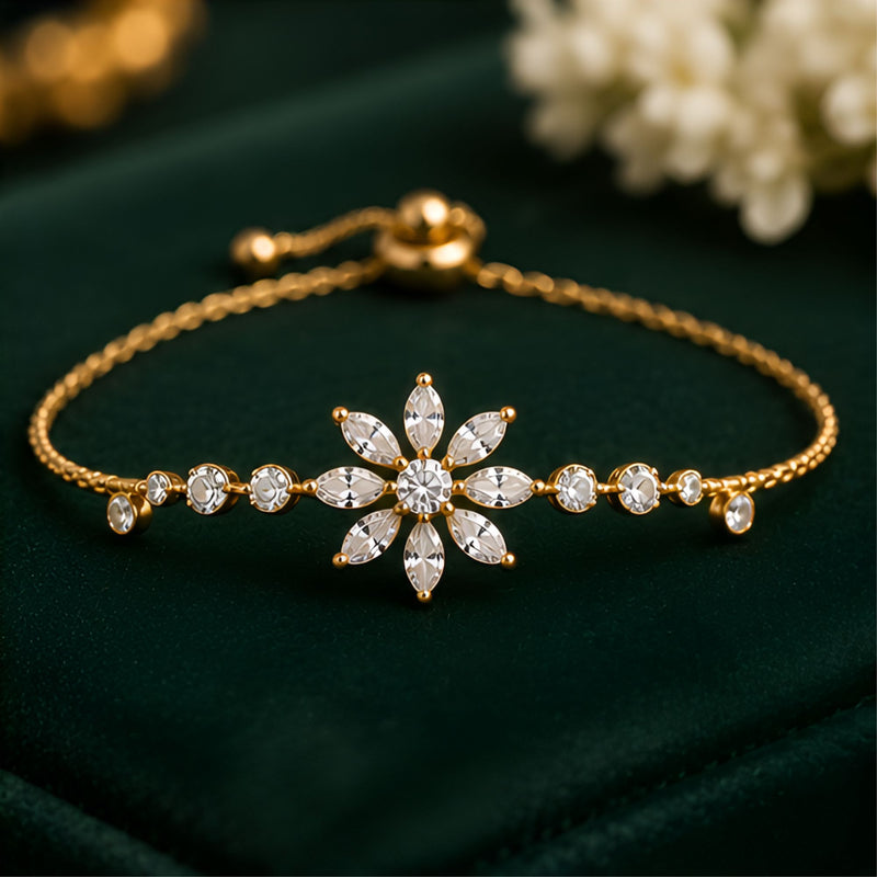 Armband mit floralem Kristallschieber