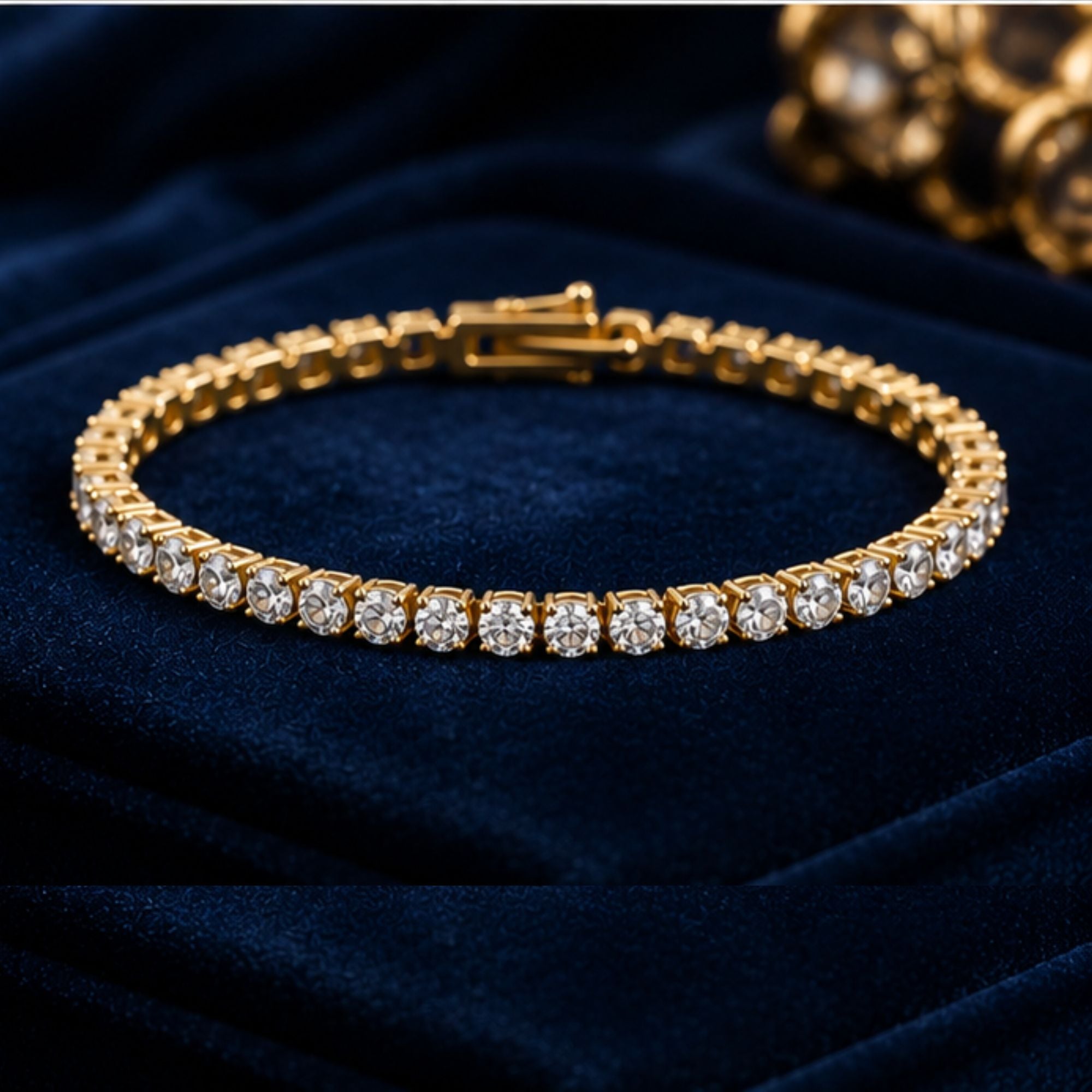 Schmale goldene Kristallarmband
